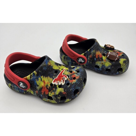 Crocs Kids Classic Clog 6C Black Tie Dye Unisex Water Shoes Slip On Casual - Picture 1 of 13